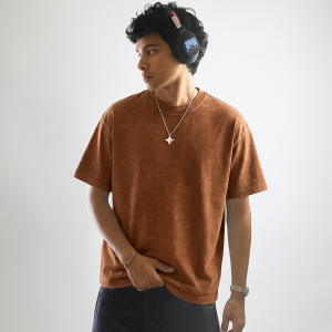 acid wash drop shoulder t shirt (black)